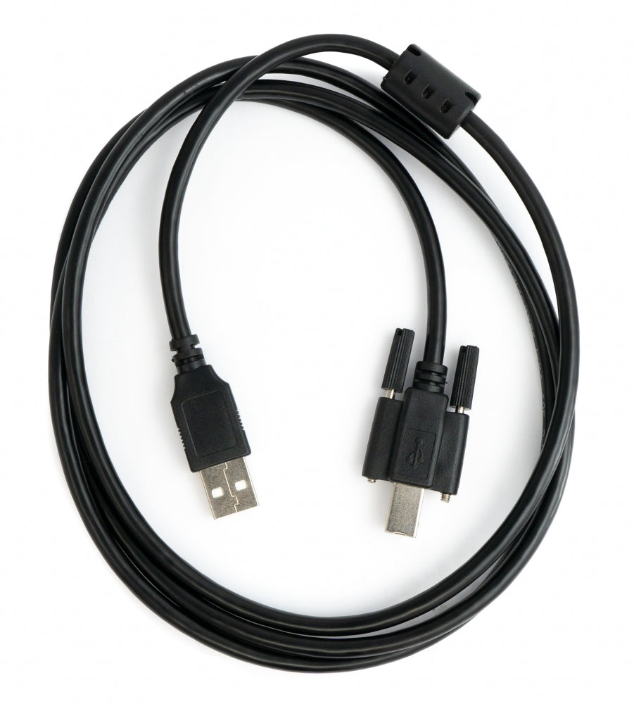 USB 2.0 Kabel 150 cm Typ A Stecker zu B Stecker Schraube in Schwarz | System-S
