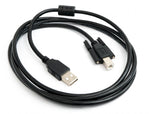 USB 2.0 Kabel 150 cm Typ A Stecker zu B Stecker Schraube in Schwarz | System-S