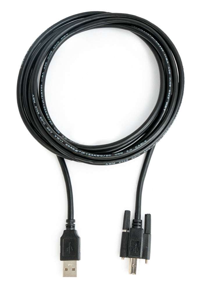 USB 2.0 Kabel 3 m Typ A Stecker zu B Stecker Schraube in Schwarz | System-S