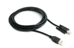 USB 2.0 Kabel 3 m Typ A Stecker zu B Stecker Schraube in Schwarz | System-S