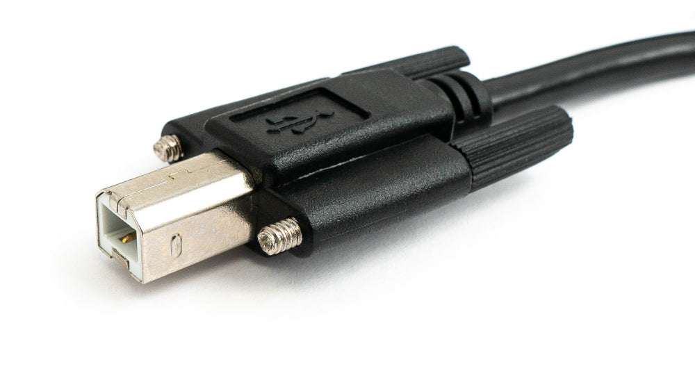 USB 2.0 Kabel 3 m Typ A Stecker zu B Stecker Schraube in Schwarz | System-S