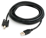 USB 2.0 Kabel 5 m Typ A Stecker zu B Stecker Schraube in Schwarz | System-S