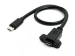 USB 2.0 Kabel 30 cm Micro B Stecker zu Buchse Schraube in Schwarz | System-S