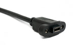 USB 2.0 Kabel 30 cm Micro B Stecker zu Buchse Schraube in Schwarz | System-S