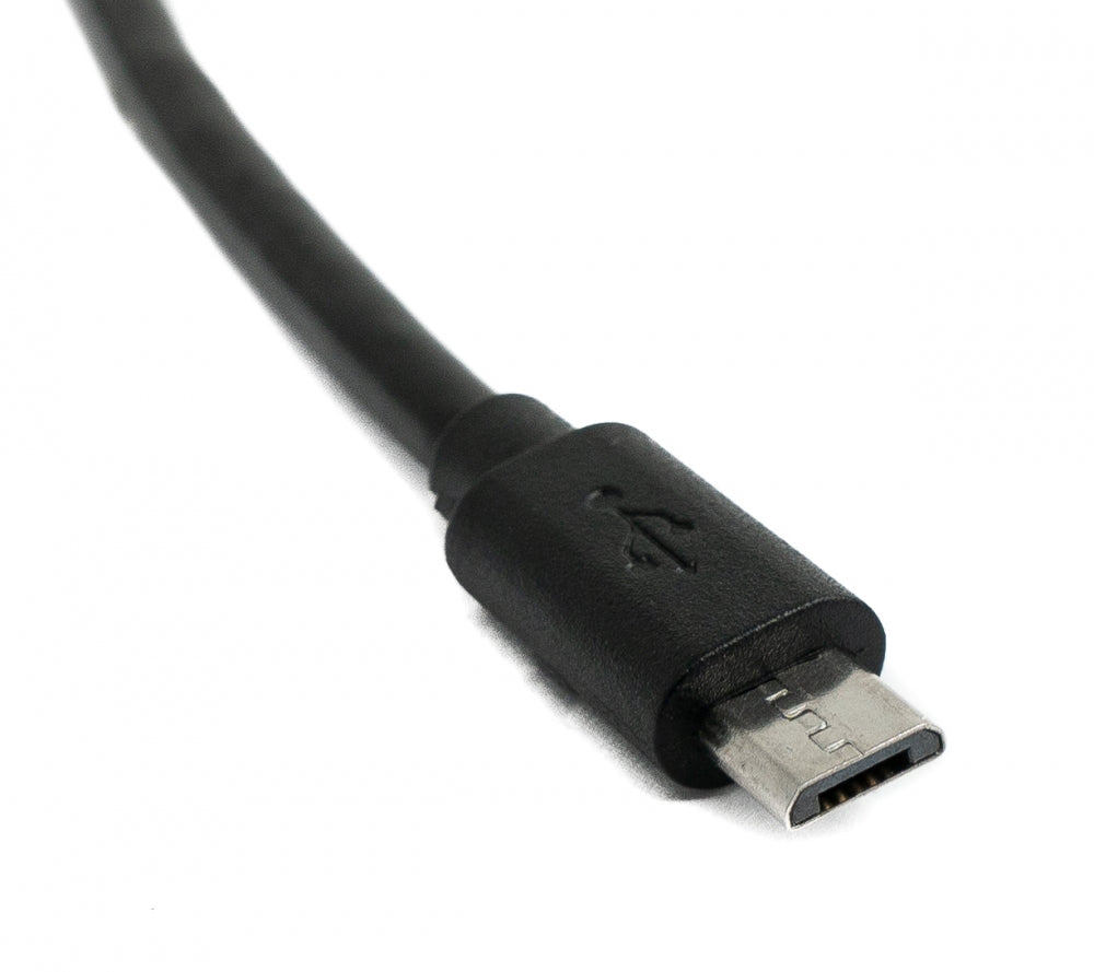 USB 2.0 Kabel 30 cm Micro B Stecker zu Buchse Schraube in Schwarz | System-S