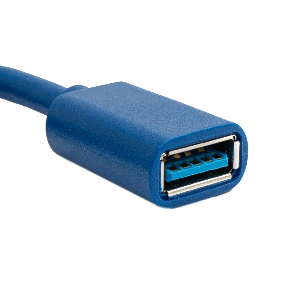 USB 3.0 Kabel 30 cm Typ A Buchse zu Buchse in Blau | System-S