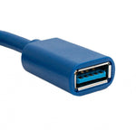 USB 3.0 Kabel 30 cm Typ A Buchse zu Buchse in Blau | System-S