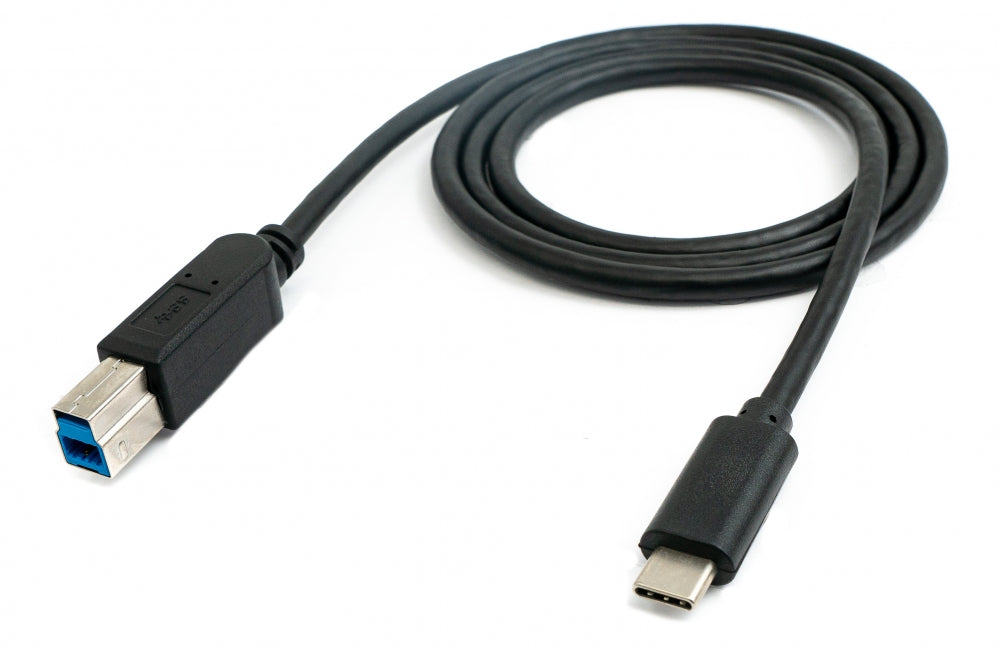 USB 3.1 Kabel 100 cm Typ C Stecker zu 3.0 Typ B Stecker in Schwarz | System-S