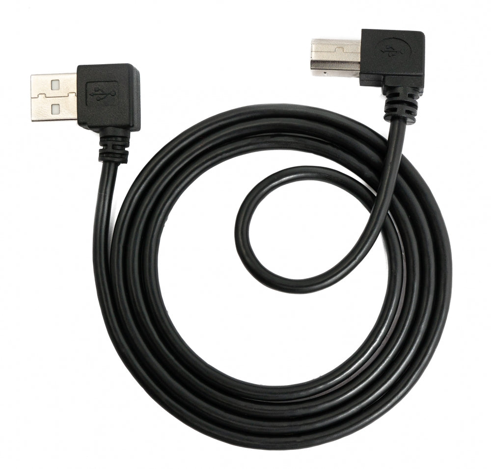 USB 2.0 Kabel 50 cm Typ A Stecker zu B Stecker Winkel in Schwarz | System-S