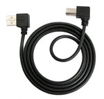 USB 2.0 Kabel 50 cm Typ A Stecker zu B Stecker Winkel in Schwarz | System-S