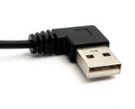 USB 2.0 Kabel 150 cm Typ A Stecker zu Mini B Stecker Spirale Winkel in Schwarz | System-S
