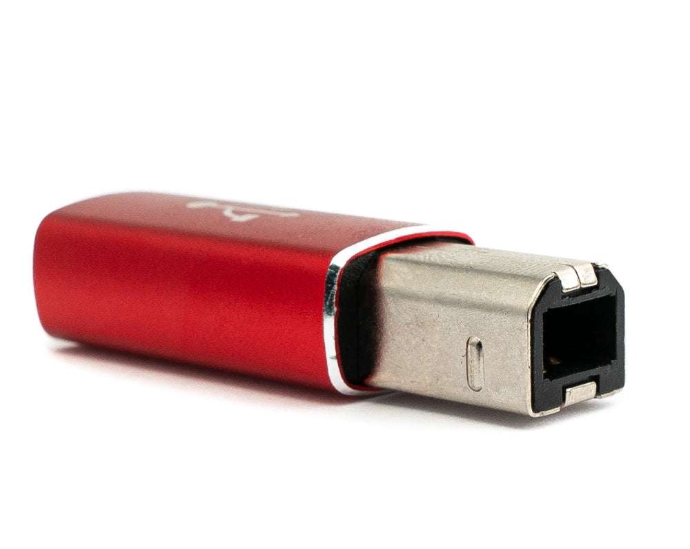 USB 3.1 MIDI Adapter Typ C Buchse zu 2.0 Typ B Stecker Kabel in Rot | System-S