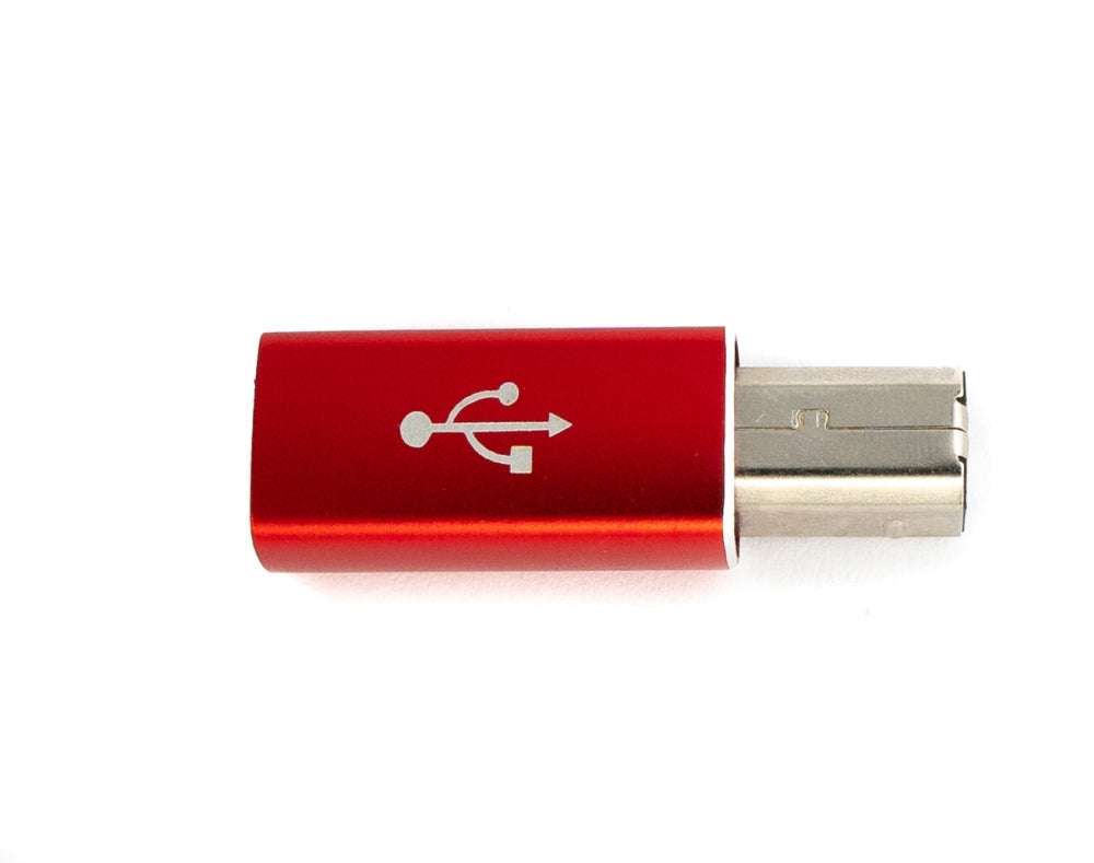 USB 3.1 MIDI Adapter Typ C Buchse zu 2.0 Typ B Stecker Kabel in Rot | System-S