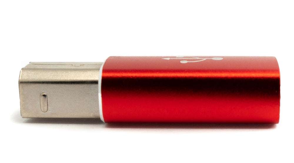 USB 3.1 MIDI Adapter Typ C Buchse zu 2.0 Typ B Stecker Kabel in Rot | System-S