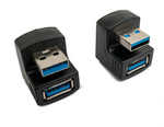 2x USB 3.0 180° Adapter Typ A Stecker zu Buchse Kabel in Schwarz | System-S