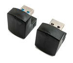 2x USB 3.0 180° Adapter Typ A Stecker zu Buchse Kabel in Schwarz | System-S