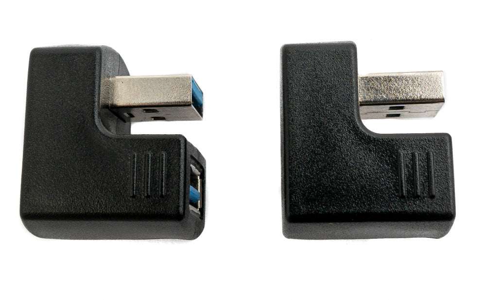 2x USB 3.0 180° Adapter Typ A Stecker zu Buchse Kabel in Schwarz | System-S