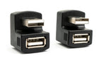 2x USB 2.0 180° Adapter Typ A Stecker zu Buchse Kabel in Schwarz | System-S