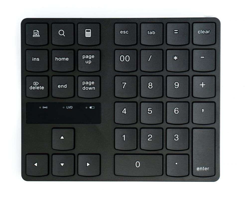 Numpad Bluetooth 3 2.4 GHz Ziffernblock Tastatur mit Akku USB in Schwarz | System-S