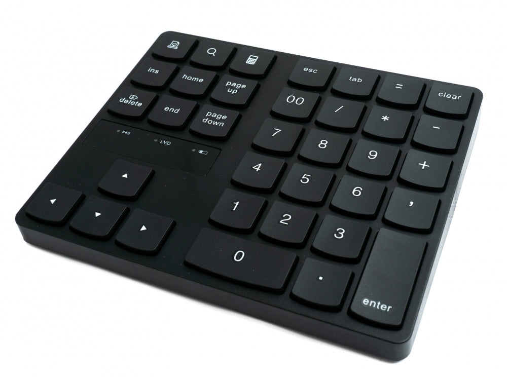 Numpad Bluetooth 3 2.4 GHz Ziffernblock Tastatur mit Akku USB in Schwarz | System-S