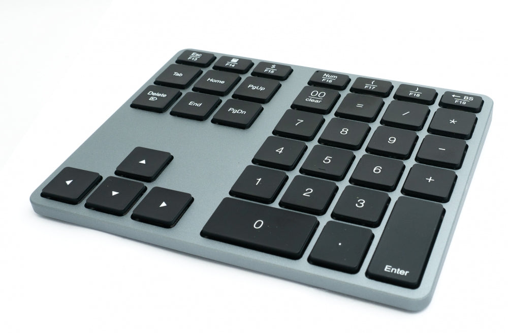 Numpad Bluetooth 3 2.4 GHz Ziffernblock Tastatur mit Akku USB in Grau | System-S