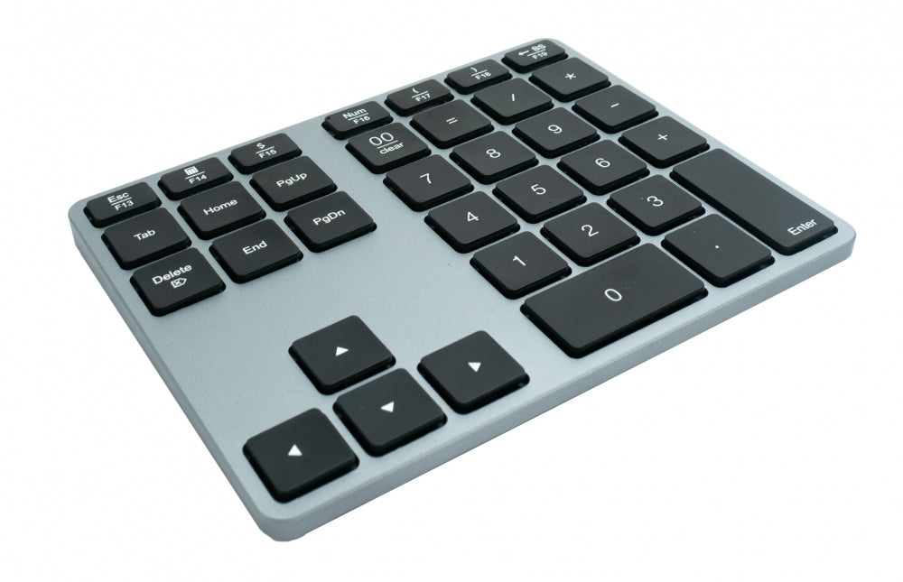 Numpad Bluetooth 3 2.4 GHz Ziffernblock Tastatur mit Akku USB in Grau | System-S