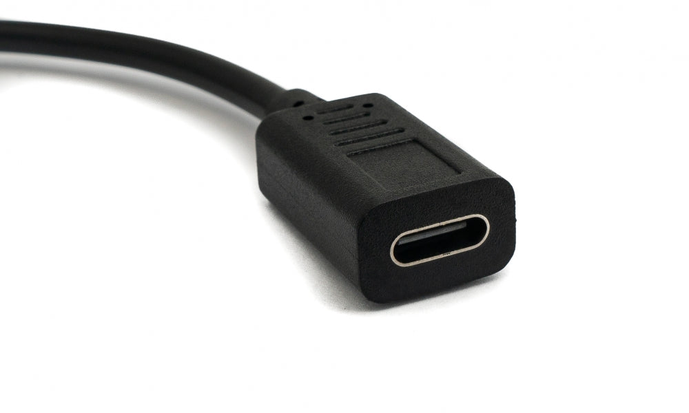 USB 3.1 Kabel 30 cm Typ C Buchse zu 2.0 Mini Stecker Adapter in Schwarz | System-S