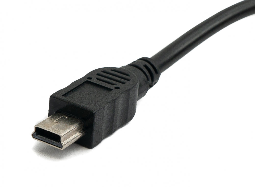 USB 3.1 Kabel 30 cm Typ C Buchse zu 2.0 Mini Stecker Adapter in Schwarz | System-S