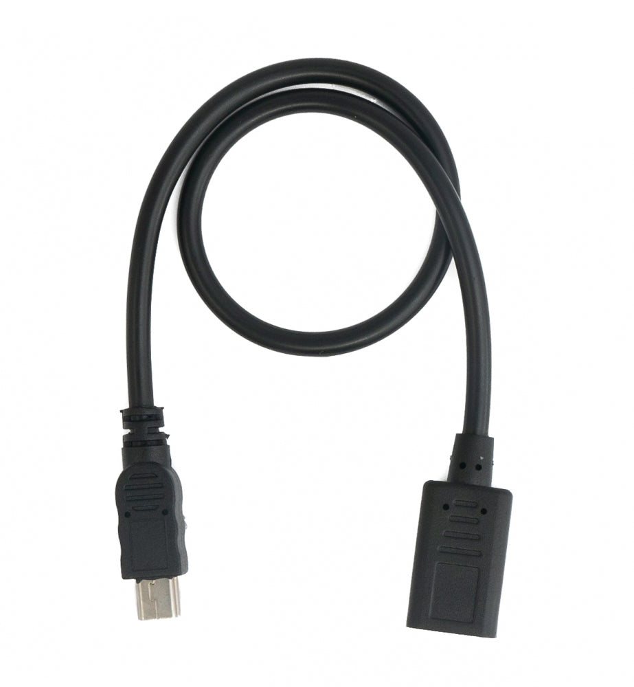 USB 3.1 Kabel 30 cm Typ C Buchse zu 2.0 Mini Stecker Adapter in Schwarz | System-S