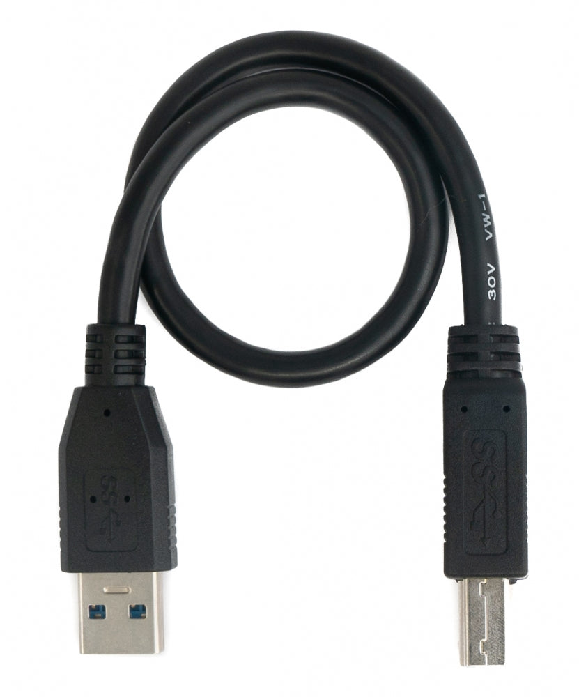 USB 3.0 Kabel 30 cm Typ B Stecker zu A Stecker in Schwarz | System-S
