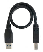 USB 3.0 Kabel 30 cm Typ B Stecker zu A Stecker in Schwarz | System-S
