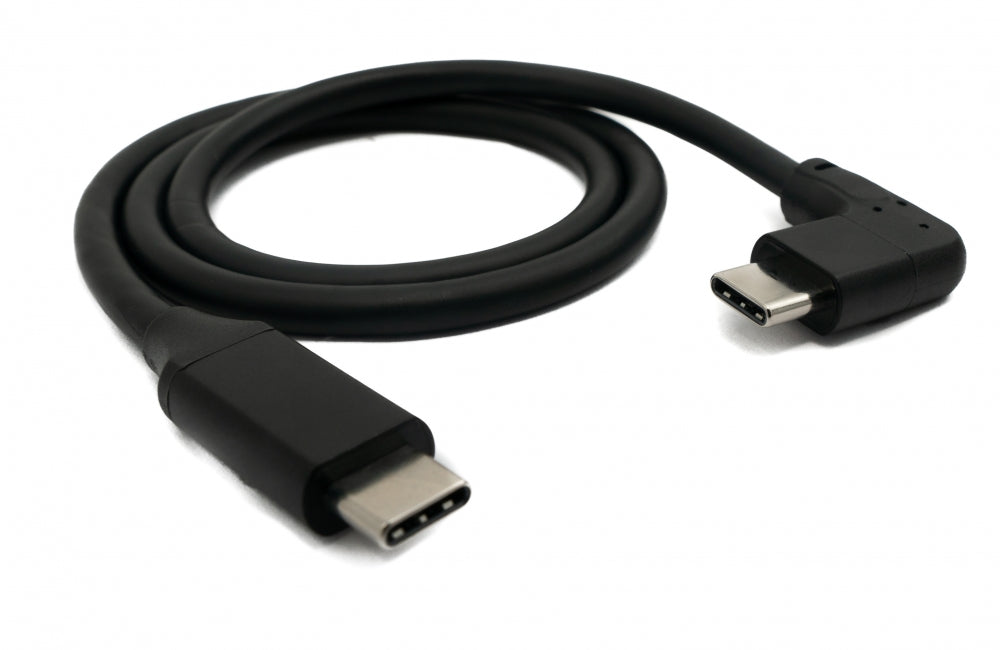 USB 3.1 Kabel 50 cm Typ C Stecker zu Stecker Winkel in Schwarz | System-S
