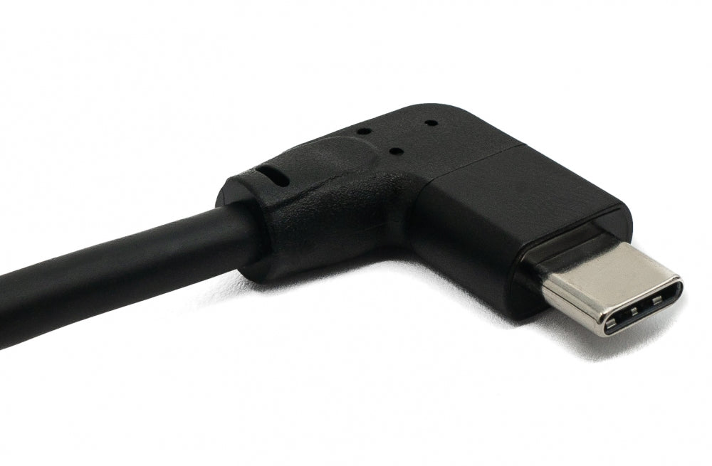 USB 3.1 Kabel 50 cm Typ C Stecker zu Stecker Winkel in Schwarz | System-S