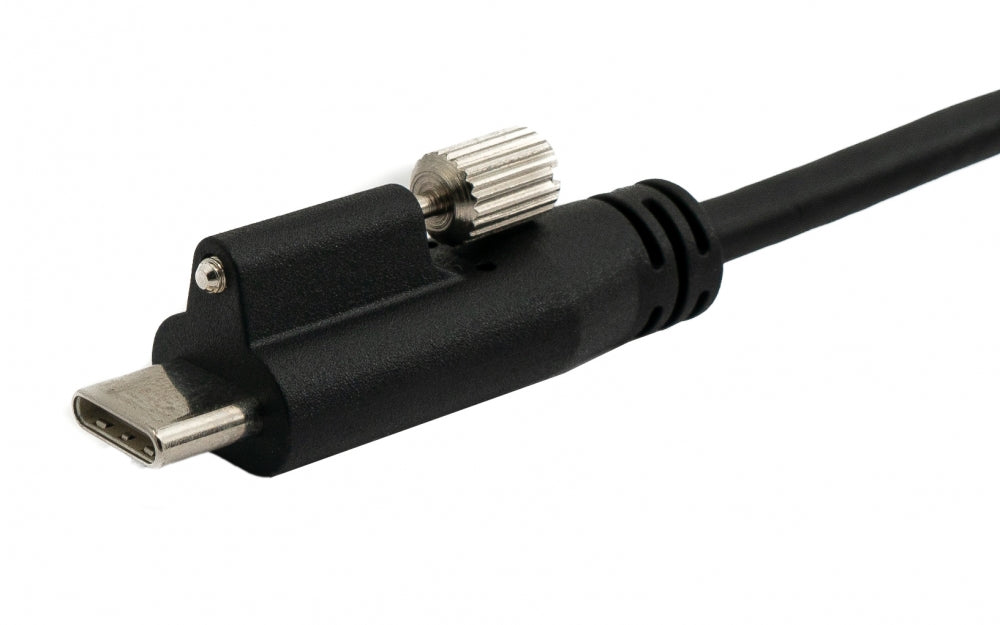 USB 3.1 Kabel 1,2 m Typ C Stecker zu A Stecker Schraube in Schwarz | System-S