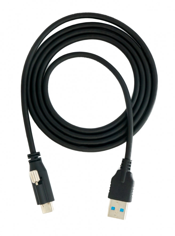 USB 3.1 Kabel 1,2 m Typ C Stecker zu A Stecker Schraube in Schwarz | System-S