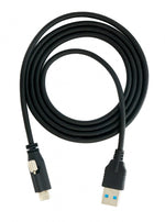 USB 3.1 Kabel 1,2 m Typ C Stecker zu A Stecker Schraube in Schwarz | System-S