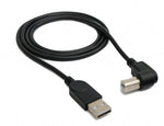 USB 2.0 Kabel 100 cm Typ B Stecker zu A Stecker Winkel in Schwarz | System-S