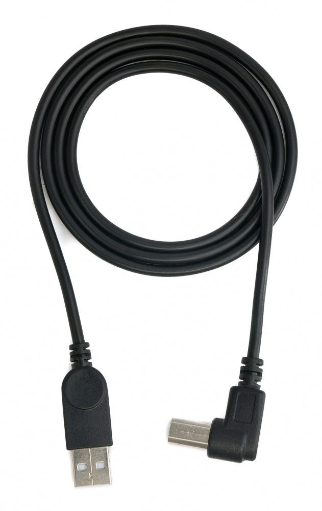 USB 2.0 Kabel 100 cm Typ B Stecker zu A Stecker Winkel in Schwarz | System-S