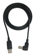 USB 2.0 Kabel 100 cm Typ B Stecker zu A Stecker Winkel in Schwarz | System-S