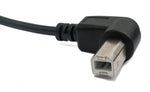 USB 2.0 Kabel 100 cm Typ B Stecker zu A Stecker Winkel in Schwarz | System-S