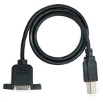 USB 2.0 Kabel 50 cm Typ B Stecker zu Buchse Schraube in Schwarz | System-S