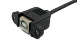 USB 2.0 Kabel 50 cm Typ B Stecker zu Buchse Schraube in Schwarz | System-S