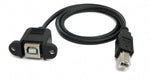 USB 2.0 Kabel 50 cm Typ B Stecker zu Buchse Schraube in Schwarz | System-S