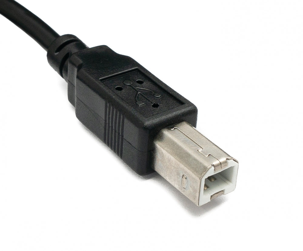USB 2.0 Kabel 50 cm Typ B Stecker zu Buchse Schraube in Schwarz | System-S