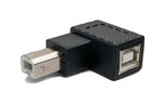 USB 2.0 Adapter Typ B Stecker zu Buchse Winkel Kabel in Schwarz | System-S