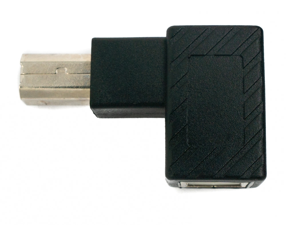 USB 2.0 Adapter Typ B Stecker zu Buchse Winkel Kabel in Schwarz | System-S