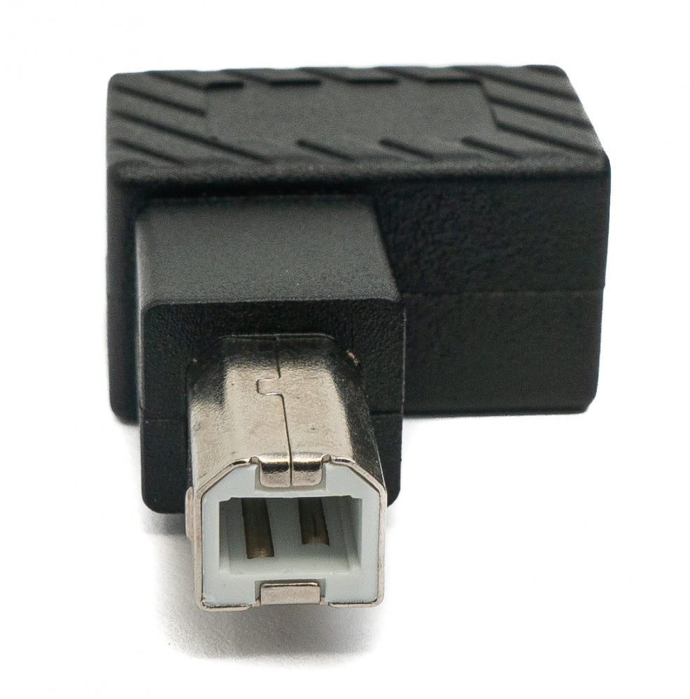 USB 2.0 Adapter Typ B Stecker zu Buchse Winkel Kabel in Schwarz | System-S