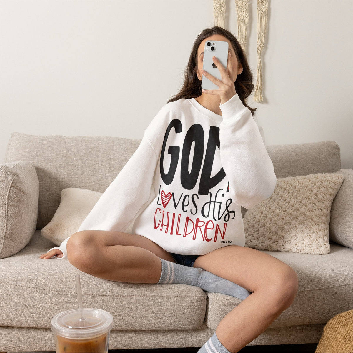 Gott liebt Seine Kinder Sweatshirt – Faith-Crewneck für Kinder und Familie