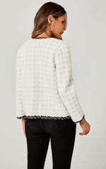 Straight Boucle Jacket In White Namma Markt