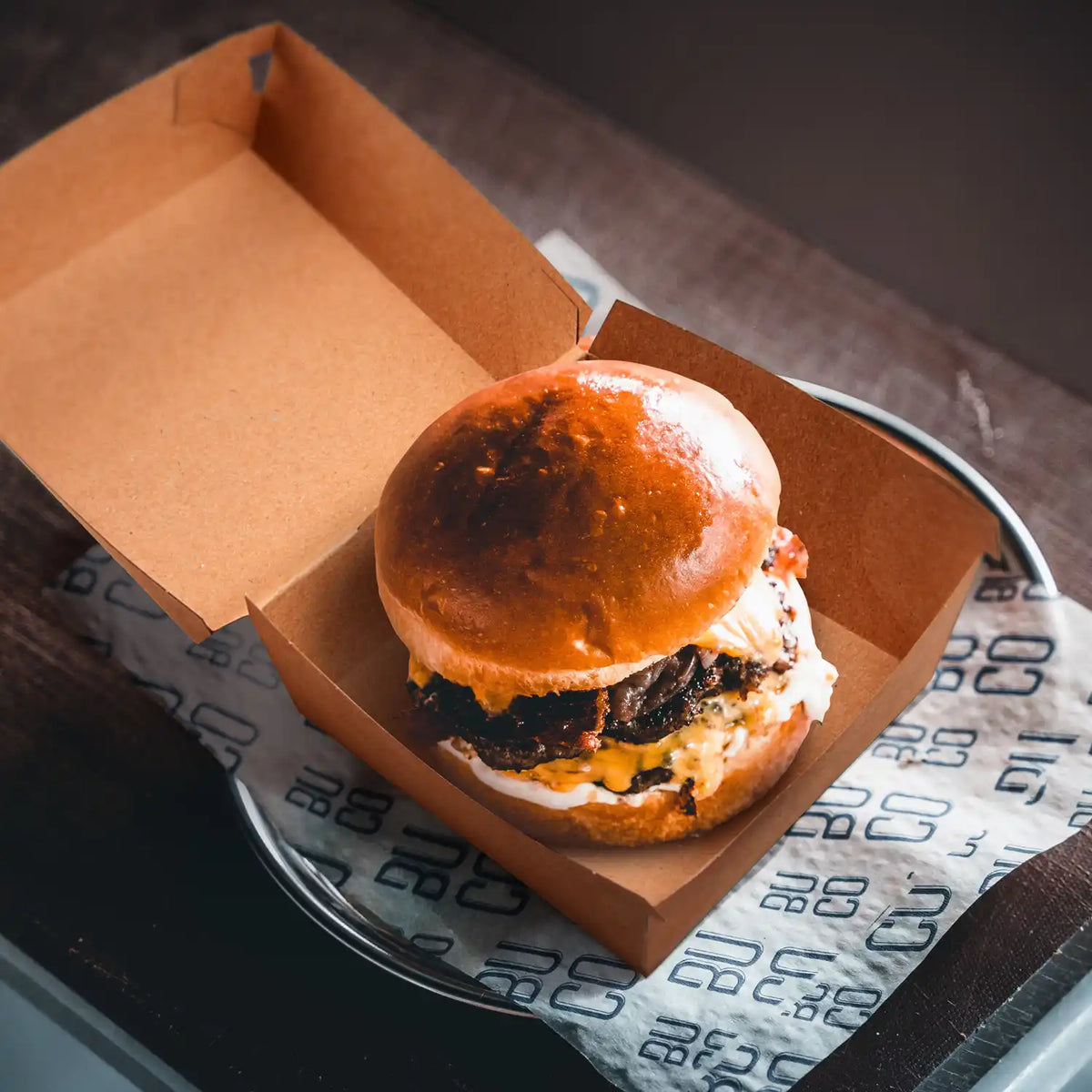 Burgerbox (PAP) kraft 115 x 115 x 78 mm